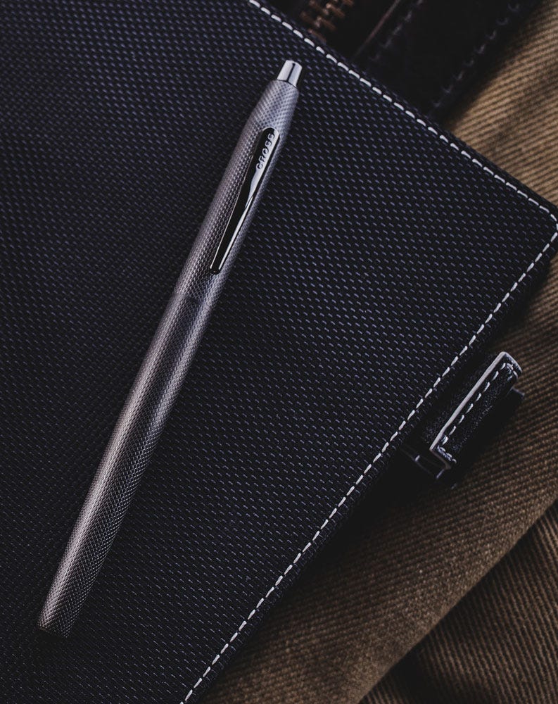 Cross Classic Century Brushed Black Fountain Pen - closed