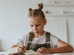 Girl writing in journal