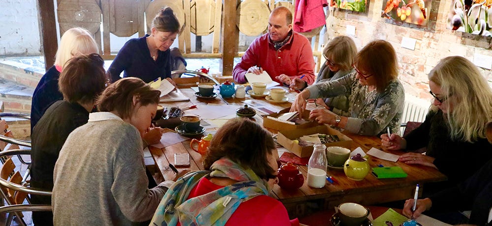 One of From Me To You's letter writing workshops in progress