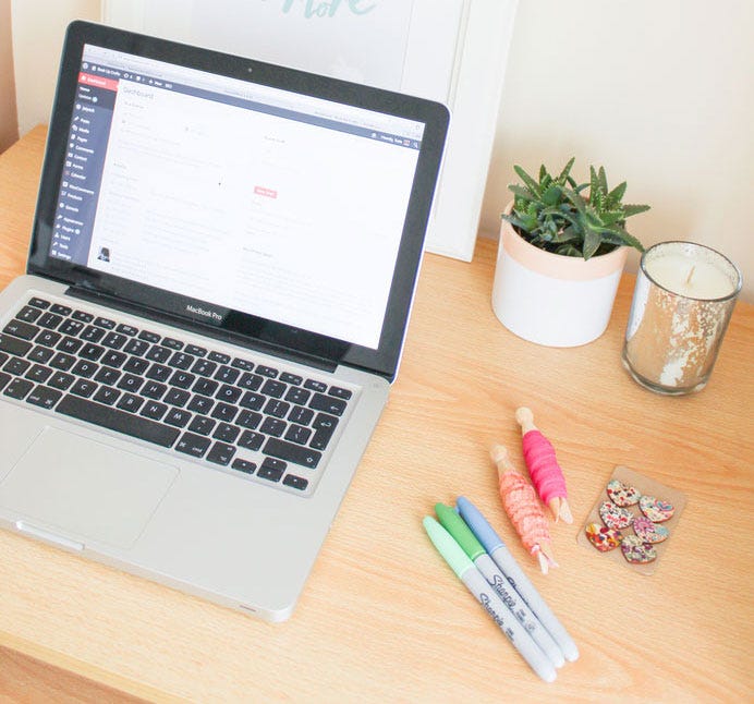 A tidy and well organised desk space