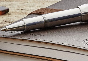 Parker IM Brushed Steel Ballpoint Pen & Sorrento Medium Leather Journal