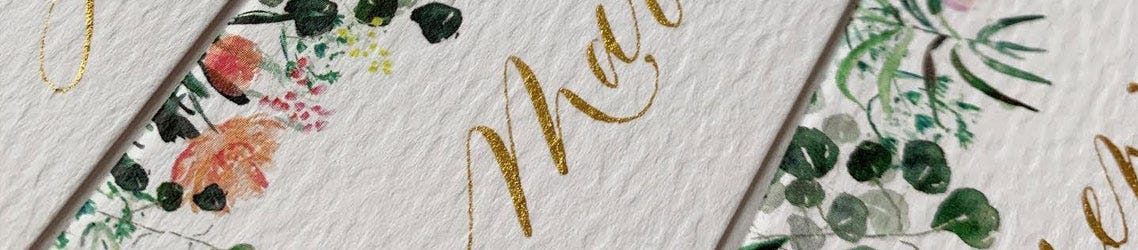 A close up of some of Lydia's calligraphy work