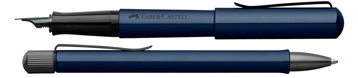 Pens for New Writers: Faber-Castell Hexo Fountain & Ballpoint Pens in Blue