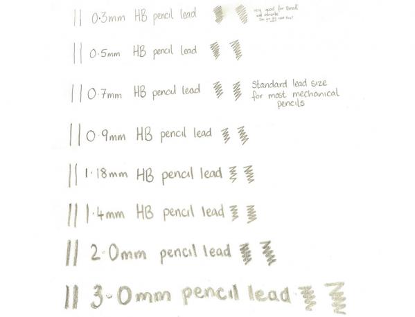 Lead Sizes for Mechanical Pencils