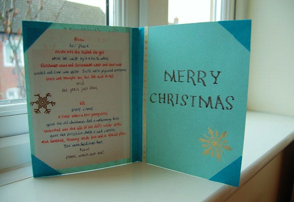 Christmas Tree Poetry Card, by Chris Pearson