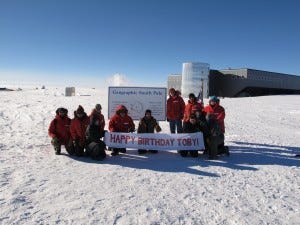 Toby's Happy Birthday message from the South Pole.