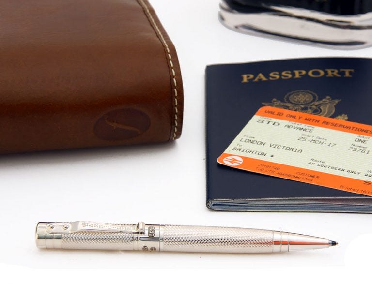 Luxury Luggage: Yard-O-Led Viceroy Pocket Barley Sterling Silver Ballpoint Pen