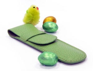 Easter Colour Egg-stravaganza: Green - Laurige Leather 1 Pen Case