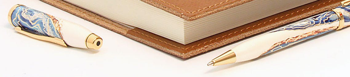 Palmi Refillable Leather Journal in Tan with Cross Wanderlust Malta pens