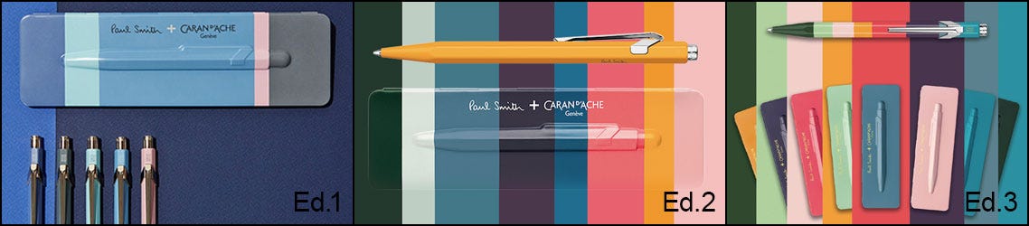 Caran d'Ache x Paul Smith collaborations 1, 2 & 3