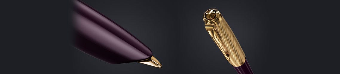 Parker 51 Premium Plum Fountain Pen - detailed close ups